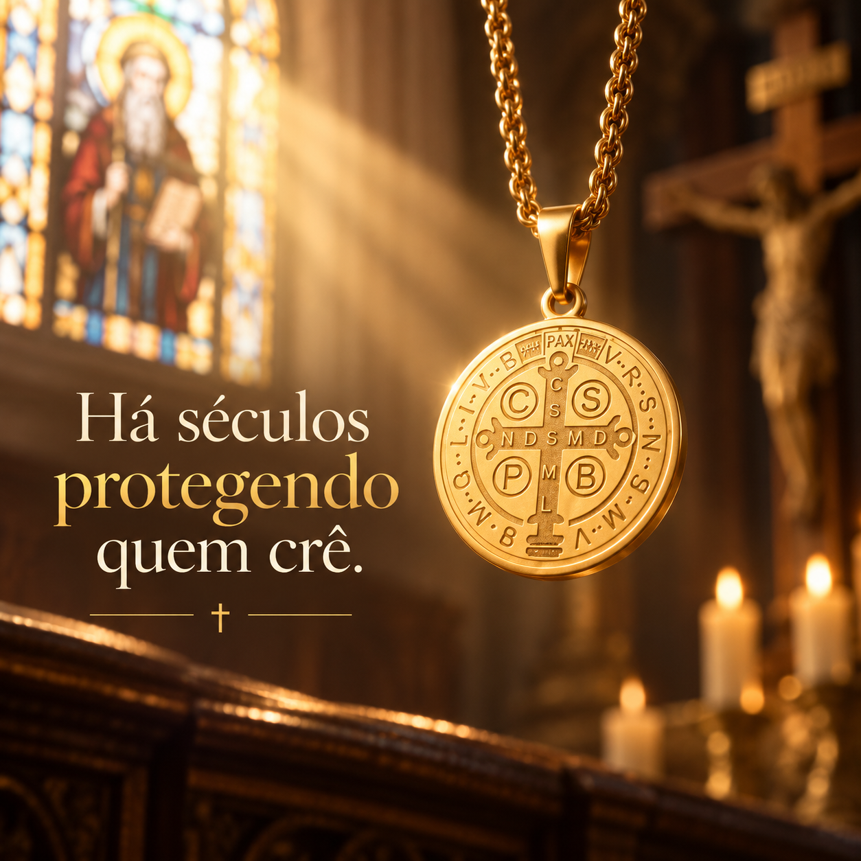 Medalha de São Bento em uma igreja